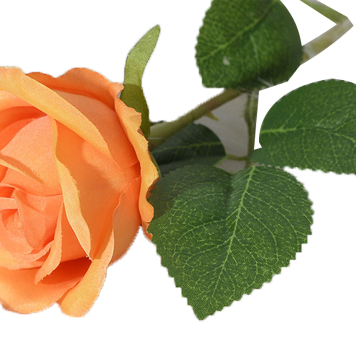 Simulated Silk Flowers Roses Home Living Room Simulation Flowers Decorative Ornaments Artificial Single Silk Flowers Roses Orange