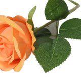 Simulated Silk Flowers Roses Home Living Room Simulation Flowers Decorative Ornaments Artificial Single Silk Flowers Roses Orange