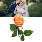 Simulated Silk Flowers Roses Home Living Room Simulation Flowers Decorative Ornaments Artificial Single Silk Flowers Roses Orange - Extra Image
