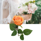 Simulated Silk Flowers Roses Home Living Room Simulation Flowers Decorative Ornaments Artificial Single Silk Flowers Roses Orange