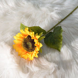 Simulation Sunflower Pastoral Style Artificial Flower False Silk Sunflower for Home Decoration Yellow - Rear View