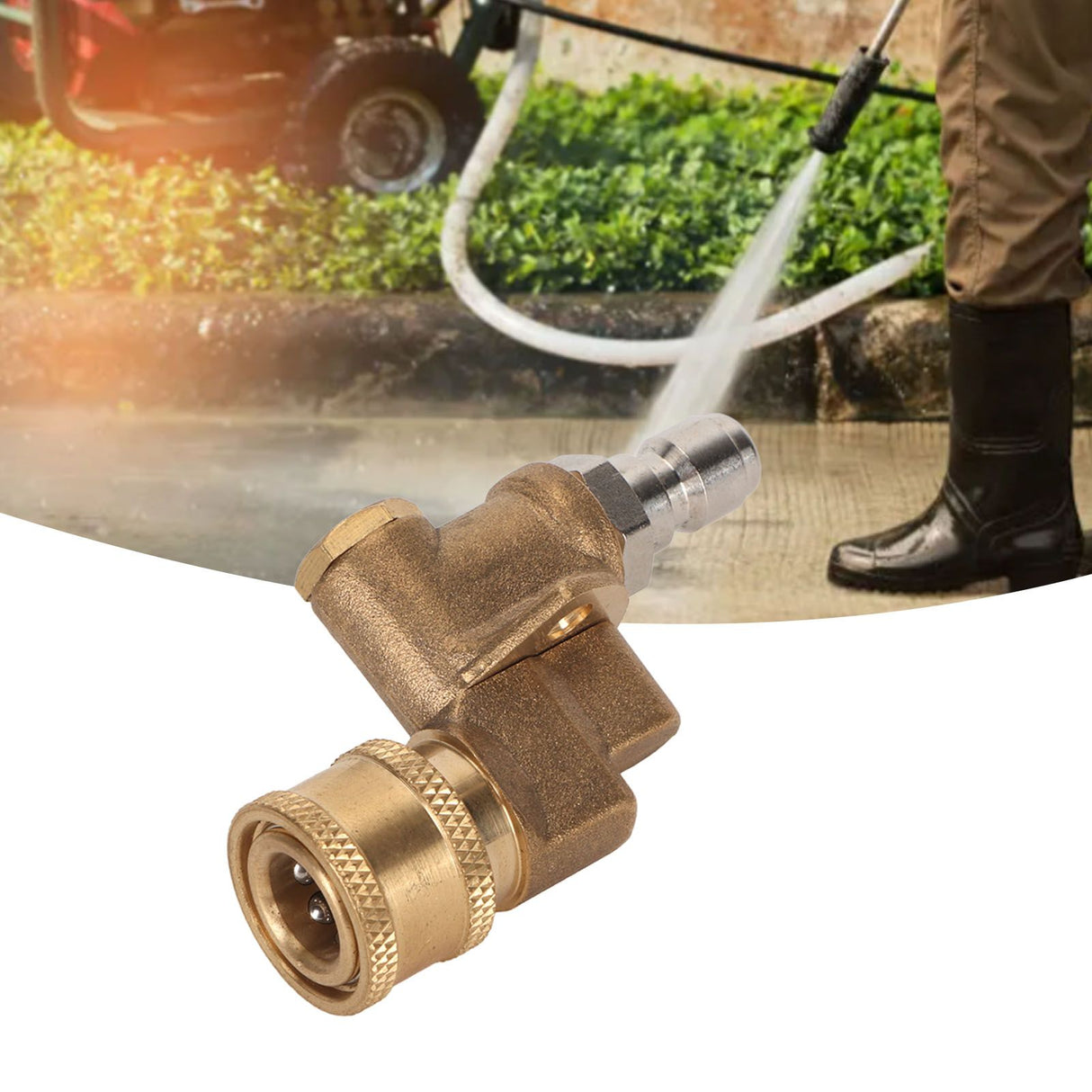 Quick Connecting Pivoting Coupler Attachment 1/4in for Pressure Washer Nozzle Adjustable 4500psi Garden Supplies 5 Level