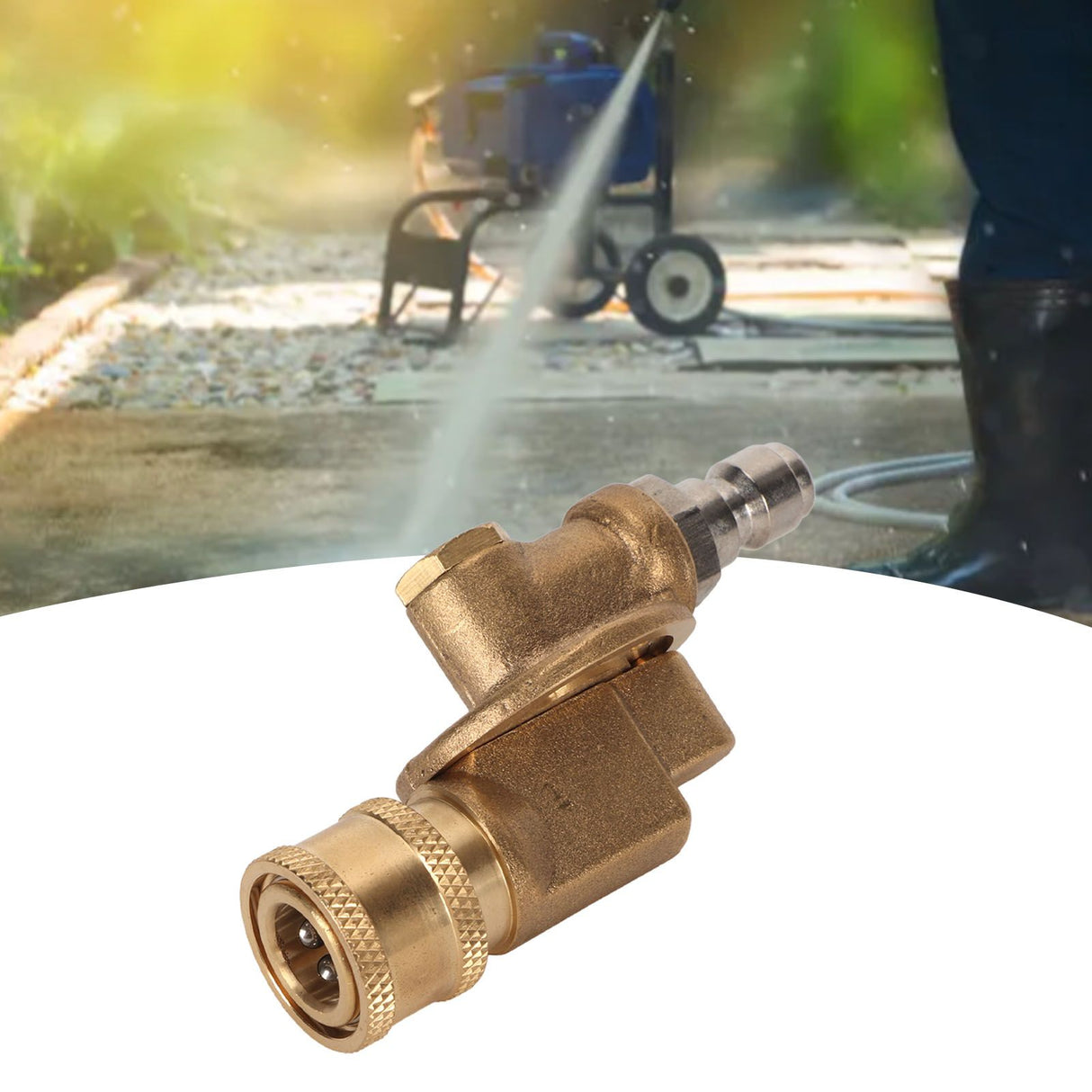 Quick Connecting Pivoting Coupler Attachment 1/4in for Pressure Washer Nozzle Adjustable 4500psi Garden Supplies 7 Level