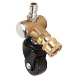 Undercarriage Cleaner Swivel Wheel with 1/4in Quick Connector Brass Pressure Washer Adapter Joint Wheel Attachment for Road Cleaning - Front View