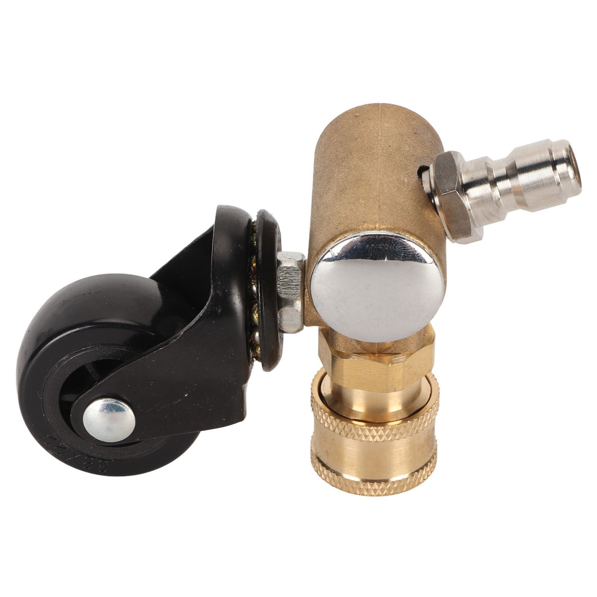 Undercarriage Cleaner Swivel Wheel with 1/4in Quick Connector Brass Pressure Washer Adapter Joint Wheel Attachment for Road Cleaning