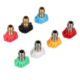 High Pressure Water Gun Nozzle 1/4 Inch 7 Colors Fan Shaped Multifunctional Pressure Washer Spray Nozzle