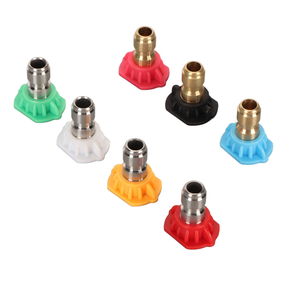 High Pressure Water Gun Nozzle 1/4 Inch 7 Colors Fan Shaped Multifunctional Pressure Washer Spray Nozzle
