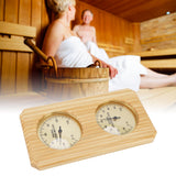 Wooden Sauna Hygrothermograph Golden Plate 0 to 120 Celsius 0 to 100 Humidity Sauna Thermometer for Indoor Family