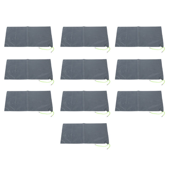 10PCS Sandless Sand Bags Drawstring Flood Water Barriers Polyester 9.8x19.7in Dam Bag for Basement Garage Anti Flood Grey