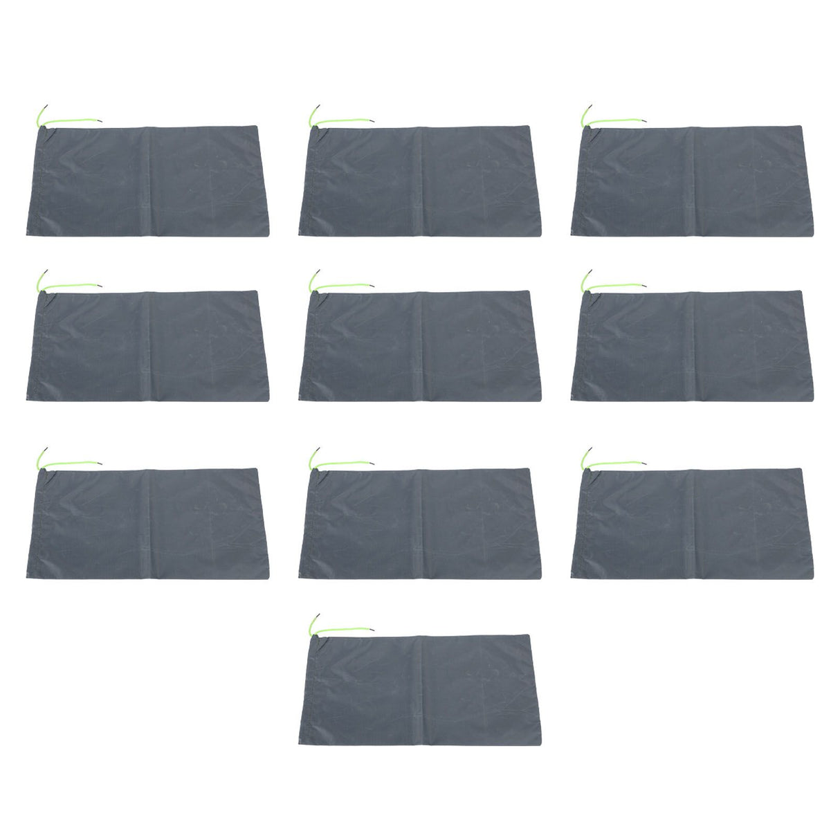 10PCS Sandless Sand Bags Drawstring Flood Water Barriers Polyester 9.8x19.7in Dam Bag for Basement Garage Anti Flood Grey
