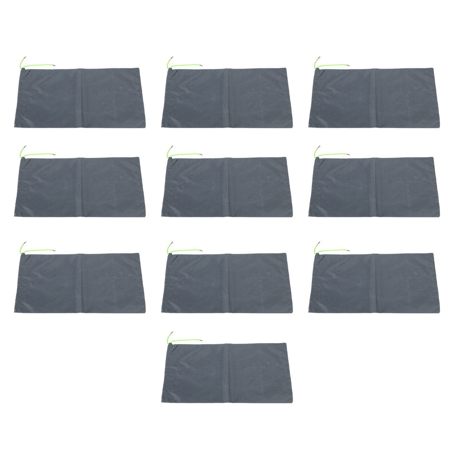 10PCS Sandless Sand Bags Drawstring Flood Water Barriers Polyester 9.8x19.7in Dam Bag for Basement Garage Anti Flood Grey