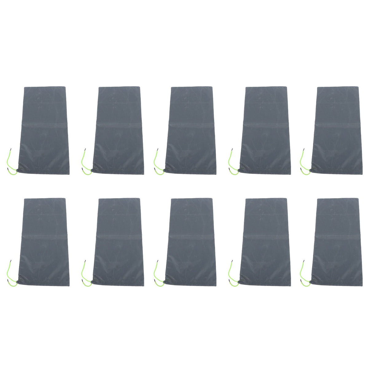 10PCS Sandless Sand Bags Drawstring Flood Water Barriers Polyester 9.8x19.7in Dam Bag for Basement Garage Anti Flood Grey