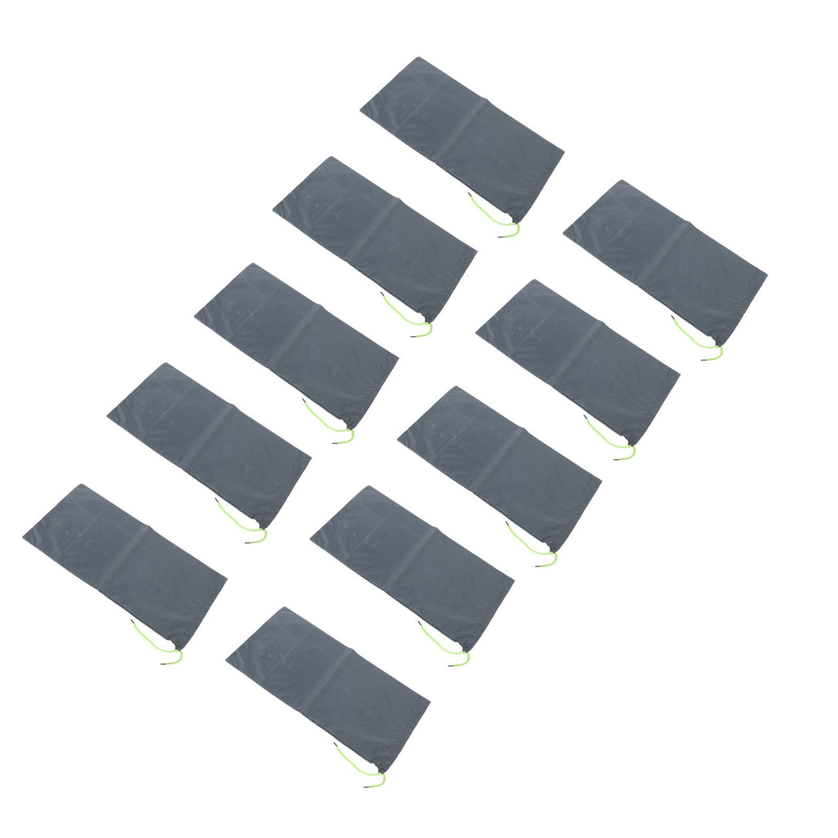 10PCS Sandless Sand Bags Drawstring Flood Water Barriers Polyester 9.8x19.7in Dam Bag for Basement Garage Anti Flood Grey