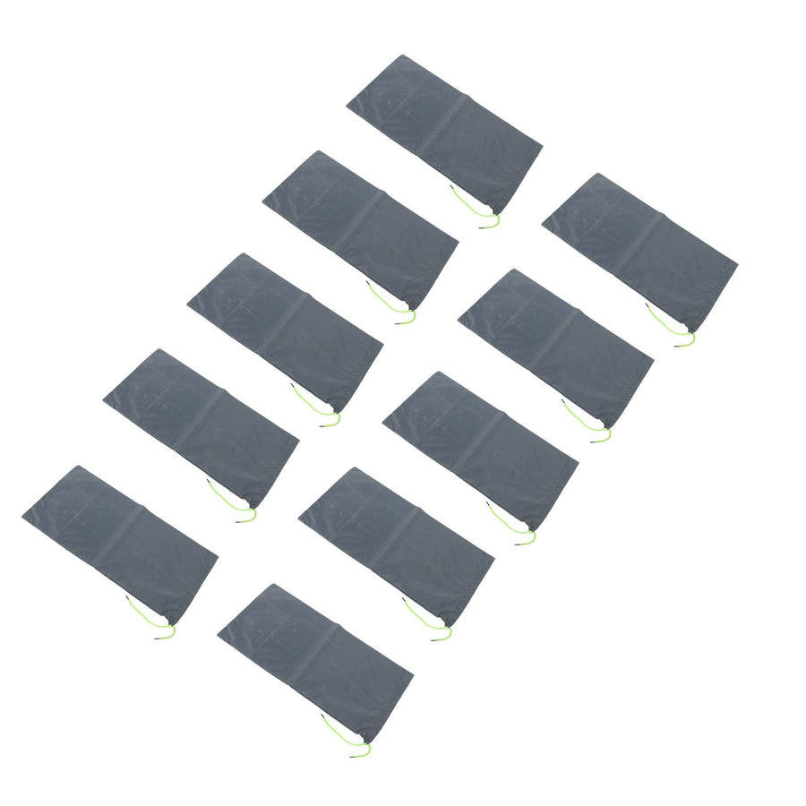 10PCS Sandless Sand Bags Drawstring Flood Water Barriers Polyester 9.8x19.7in Dam Bag for Basement Garage Anti Flood Grey