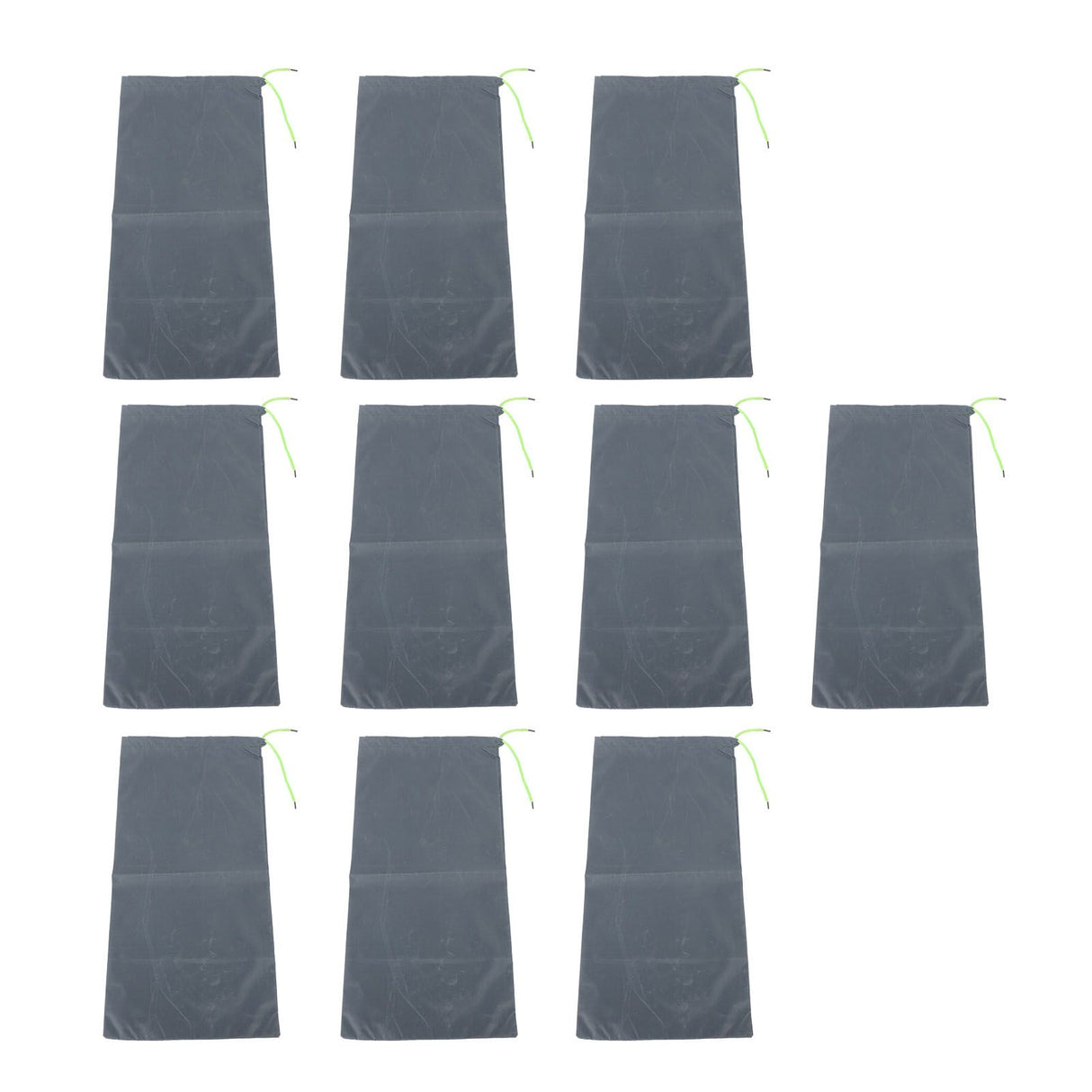 10PCS Sandless Sand Bags Drawstring Flood Water Barriers Polyester 9.8x19.7in Dam Bag for Basement Garage Anti Flood Grey