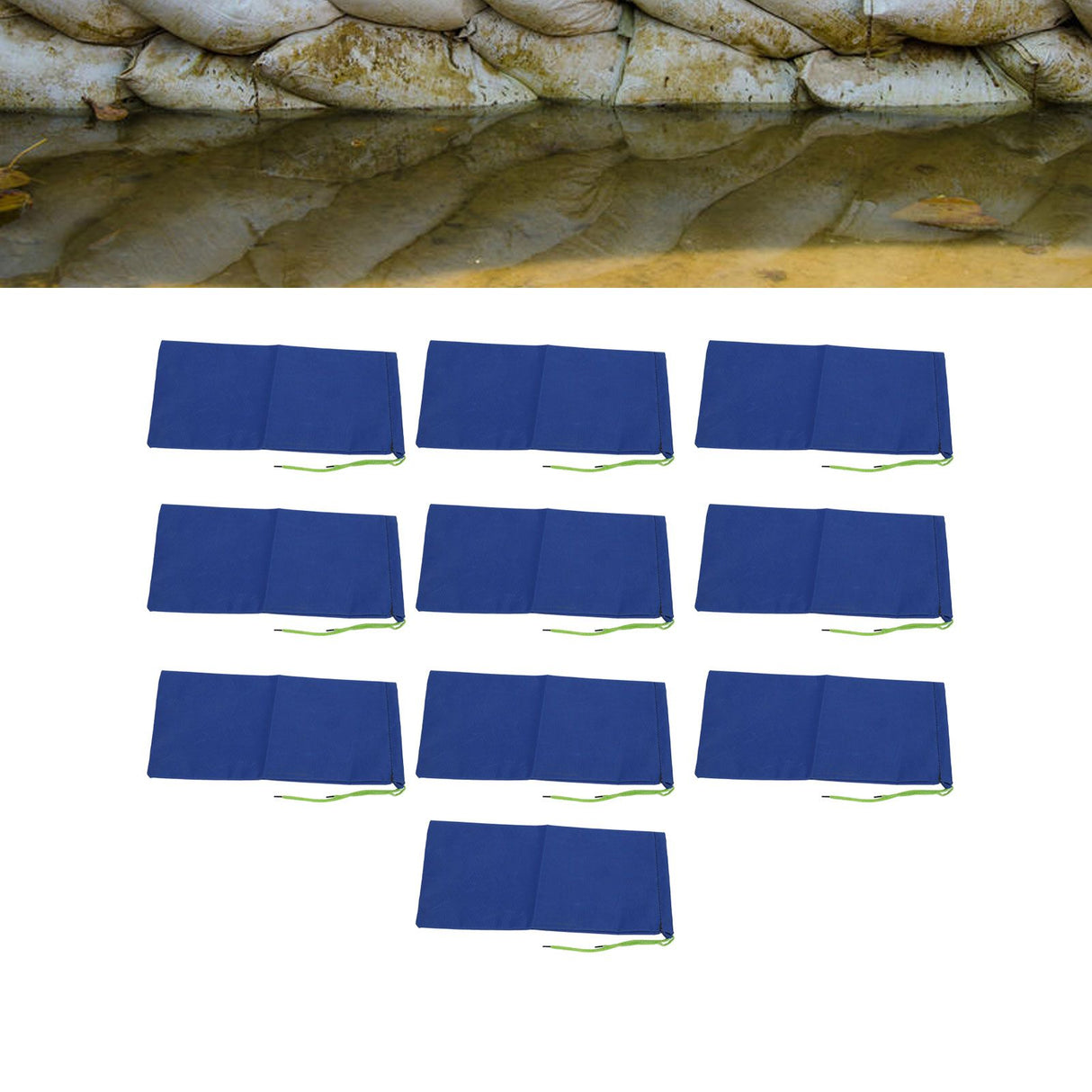 10Pcs Water Activated Flood Barriers Drawstring Flood Prevention Sand Bag for Gate Garage Basement