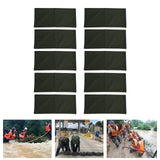 10pcs Flood Sandbags Empty Thickened 600D Polyester Bendable Drawstring Flood Control Bags for Door Garage Basement Dark Green