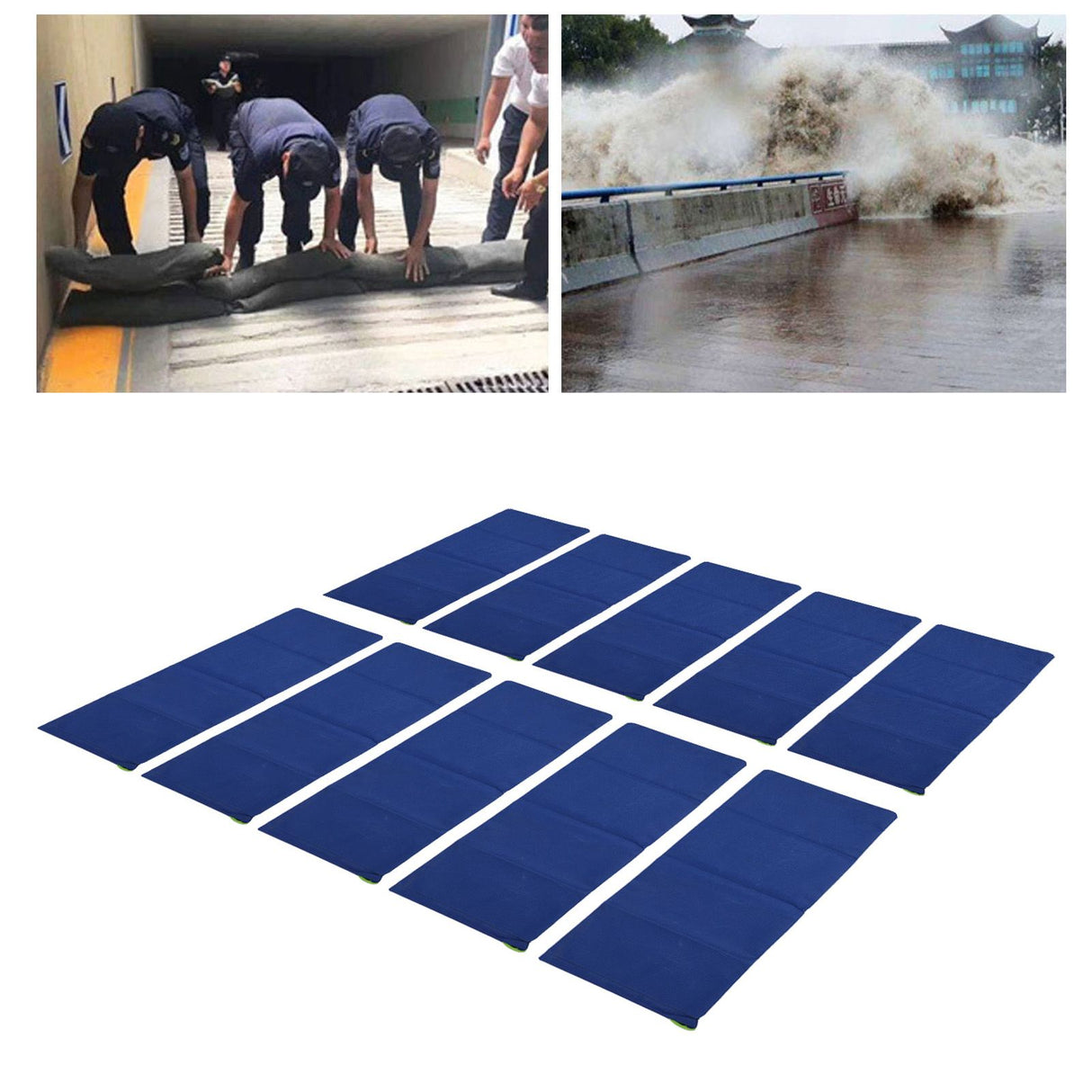 10PCS Flood Prevention Sandbags Drawstring Rain Proof Empty Flood Control Bags for House Door Garage Basement Dark Blue