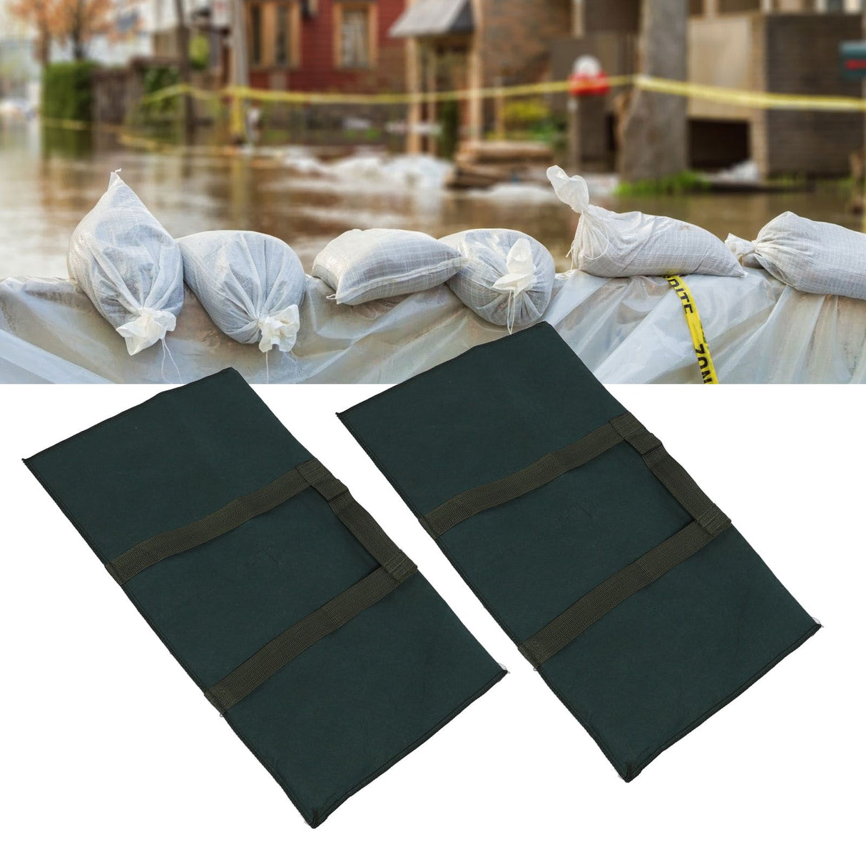 2PCS Flood Barriers Water Absorbent Resin Reusable Self Expanding Flood Prevention Bag for Door Window