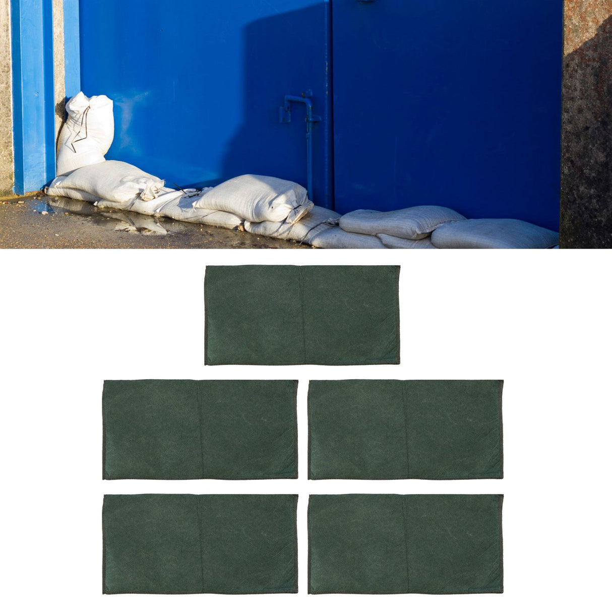 5pcs Flood Water Barrier Bags Non Woven Fabric Absorbent Resin Flood Prevention Tube Reusable Flood Control Bag
