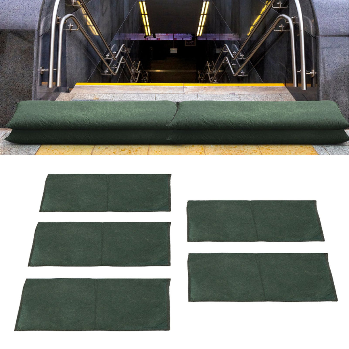 5pcs Flood Water Barrier Bags Non Woven Fabric Absorbent Resin Flood Prevention Tube Reusable Flood Control Bag
