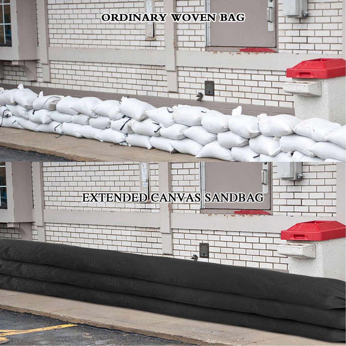 2Pcs 5ft Water Activated Flood Barriers Non Woven Absorbent Resin Double Layer Floor Prevention Bags for Home Door Garage Basement 20x150