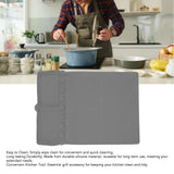Grill Tools Mat Silicone 8 Slots 16x11.5in Anti Slip Heat Resistant Easy to Clean Griddle Accessories for Kitchen Cooking Grey