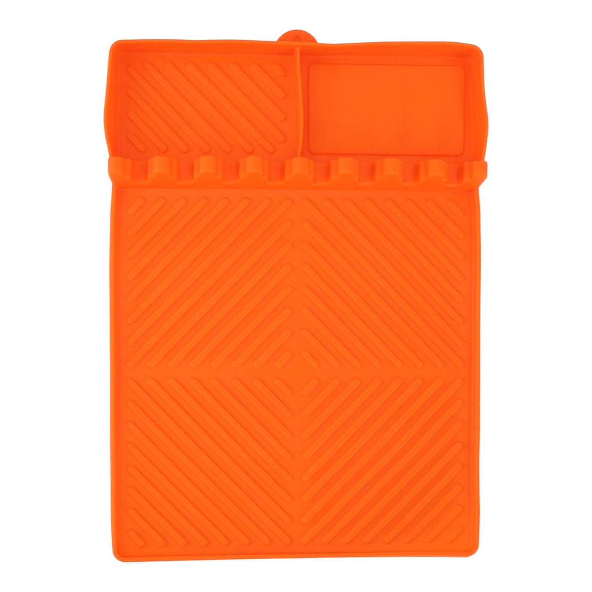 Grill Tools Mat Silicone 8 Slots 16x11.5in Anti Slip Heat Resistant Easy to Clean Griddle Accessories for Kitchen Cooking Orange