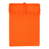 Grill Tools Mat Silicone 8 Slots 16x11.5in Anti Slip Heat Resistant Easy to Clean Griddle Accessories for Kitchen Cooking Orange