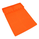 Grill Tools Mat Silicone 8 Slots 16x11.5in Anti Slip Heat Resistant Easy to Clean Griddle Accessories for Kitchen Cooking Orange