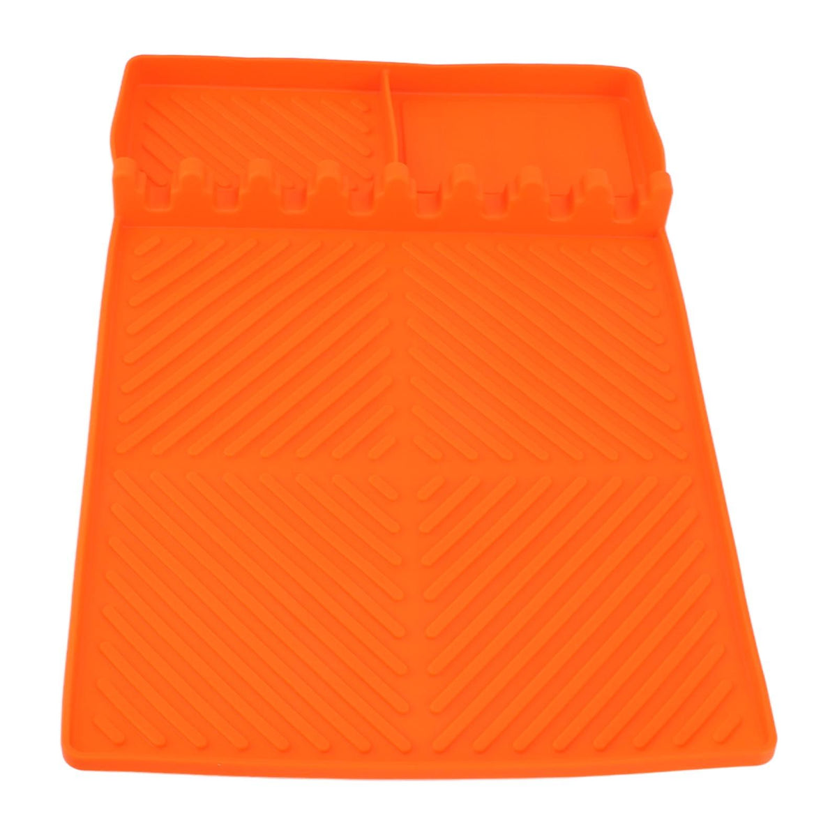 Grill Tools Mat Silicone 8 Slots 16x11.5in Anti Slip Heat Resistant Easy to Clean Griddle Accessories for Kitchen Cooking Orange