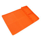Grill Tools Mat Silicone 8 Slots 16x11.5in Anti Slip Heat Resistant Easy to Clean Griddle Accessories for Kitchen Cooking Orange - Top-Down View