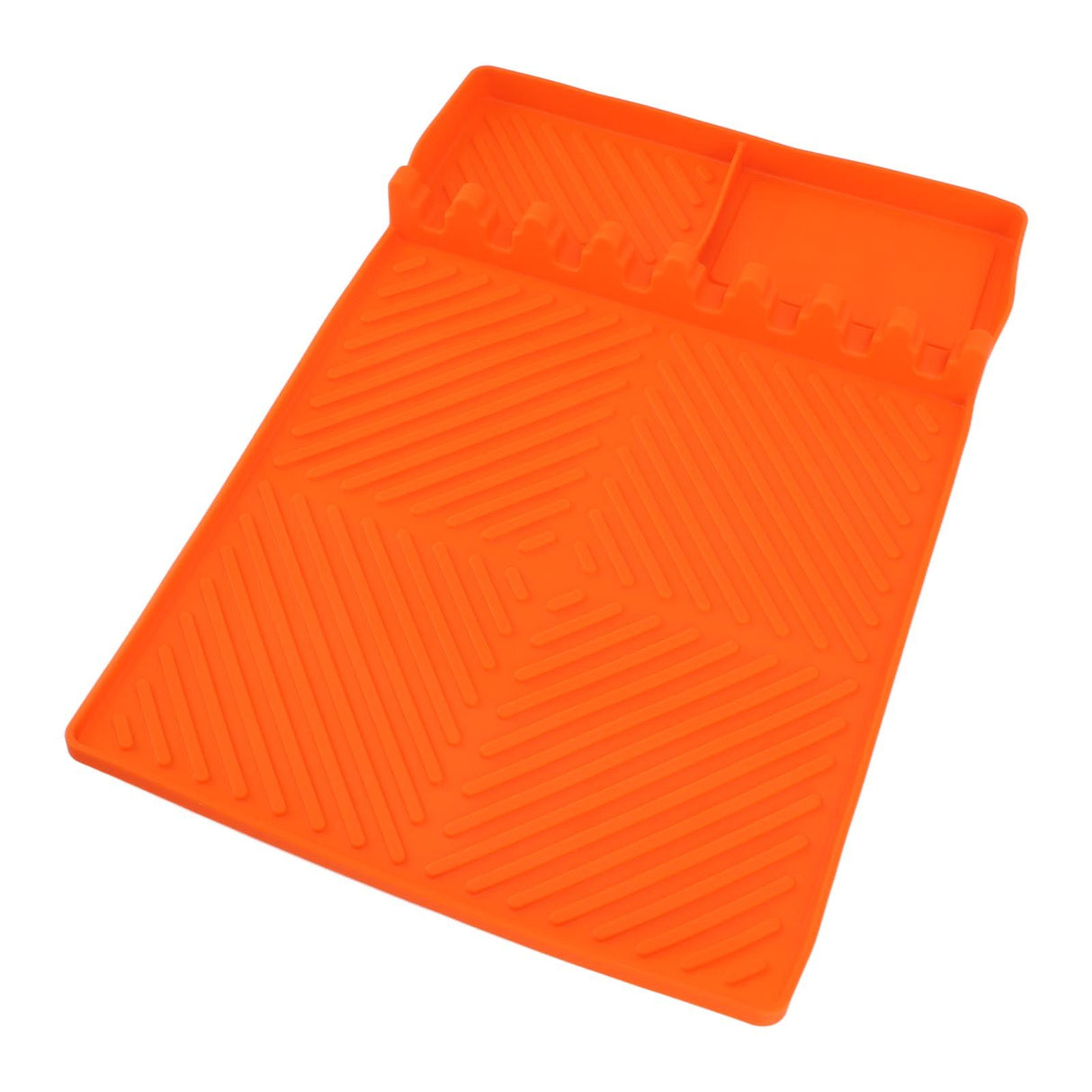 Grill Tools Mat Silicone 8 Slots 16x11.5in Anti Slip Heat Resistant Easy to Clean Griddle Accessories for Kitchen Cooking Orange