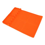 Grill Tools Mat Silicone 8 Slots 16x11.5in Anti Slip Heat Resistant Easy to Clean Griddle Accessories for Kitchen Cooking Orange