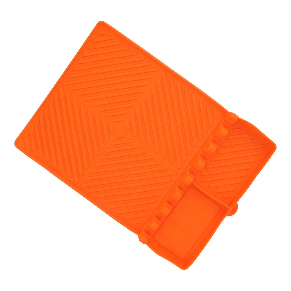 Grill Tools Mat Silicone 8 Slots 16x11.5in Anti Slip Heat Resistant Easy to Clean Griddle Accessories for Kitchen Cooking Orange