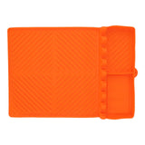Grill Tools Mat Silicone 8 Slots 16x11.5in Anti Slip Heat Resistant Easy to Clean Griddle Accessories for Kitchen Cooking Orange