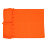 Grill Tools Mat Silicone 8 Slots 16x11.5in Anti Slip Heat Resistant Easy to Clean Griddle Accessories for Kitchen Cooking Orange