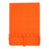 Grill Tools Mat Silicone 8 Slots 16x11.5in Anti Slip Heat Resistant Easy to Clean Griddle Accessories for Kitchen Cooking Orange