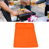 Grill Tools Mat Silicone 8 Slots 16x11.5in Anti Slip Heat Resistant Easy to Clean Griddle Accessories for Kitchen Cooking Orange