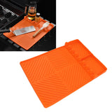 Grill Tools Mat Silicone 8 Slots 16x11.5in Anti Slip Heat Resistant Easy to Clean Griddle Accessories for Kitchen Cooking Orange