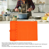 Grill Tools Mat Silicone 8 Slots 16x11.5in Anti Slip Heat Resistant Easy to Clean Griddle Accessories for Kitchen Cooking Orange