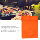 Grill Tools Mat Silicone 8 Slots 16x11.5in Anti Slip Heat Resistant Easy to Clean Griddle Accessories for Kitchen Cooking Orange