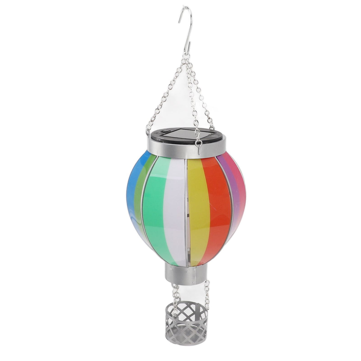 Hot Air Balloon Solar Lantern 600MAH Rainbow Color Automatic On Off Warm Light Outdoor Solar Hanging Lights for Patio Garden Porch