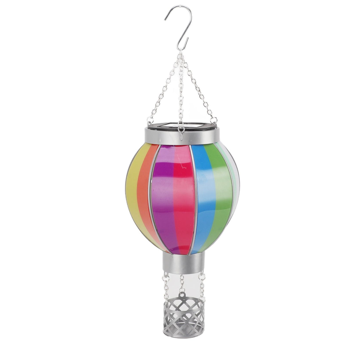 Hot Air Balloon Solar Lantern 600MAH Rainbow Color Automatic On Off Warm Light Outdoor Solar Hanging Lights for Patio Garden Porch