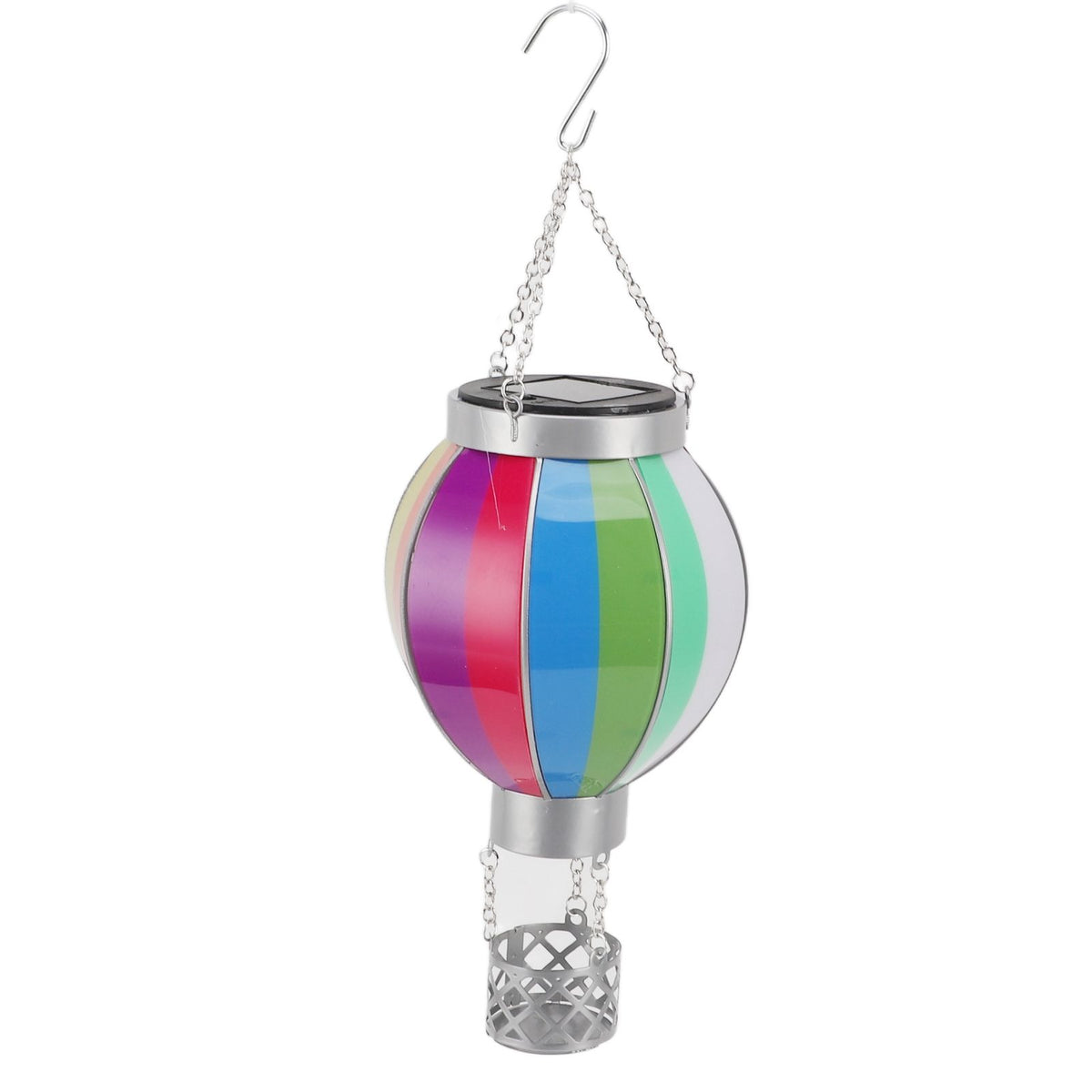 Hot Air Balloon Solar Lantern 600MAH Rainbow Color Automatic On Off Warm Light Outdoor Solar Hanging Lights for Patio Garden Porch