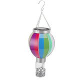 Hot Air Balloon Solar Lantern 600MAH Rainbow Color Automatic On Off Warm Light Outdoor Solar Hanging Lights for Patio Garden Porch - 45-Degree Angle