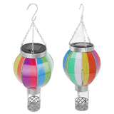 Hot Air Balloon Solar Lantern 600MAH Rainbow Color Automatic On Off Warm Light Outdoor Solar Hanging Lights for Patio Garden Porch - Low Angle