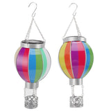 Hot Air Balloon Solar Lantern 600MAH Rainbow Color Automatic On Off Warm Light Outdoor Solar Hanging Lights for Patio Garden Porch - Extra Image