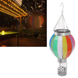 Hot Air Balloon Solar Lantern 600MAH Rainbow Color Automatic On Off Warm Light Outdoor Solar Hanging Lights for Patio Garden Porch