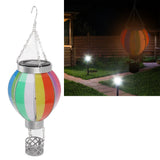 Hot Air Balloon Solar Lantern 600MAH Rainbow Color Automatic On Off Warm Light Outdoor Solar Hanging Lights for Patio Garden Porch